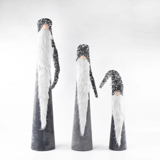 Szürke álló karácsonyi skandináv manó 87cm