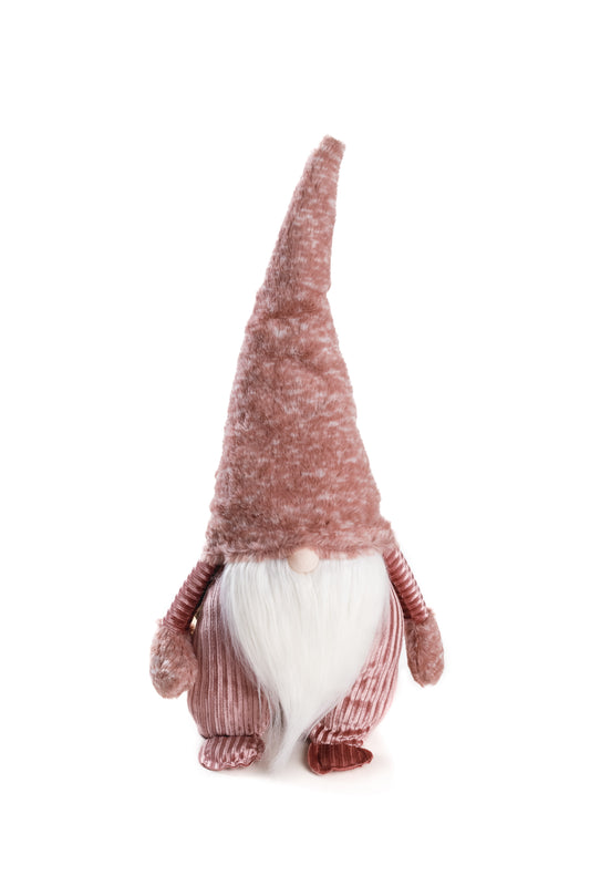 Pink álló skandináv manó világító orral 58 cm